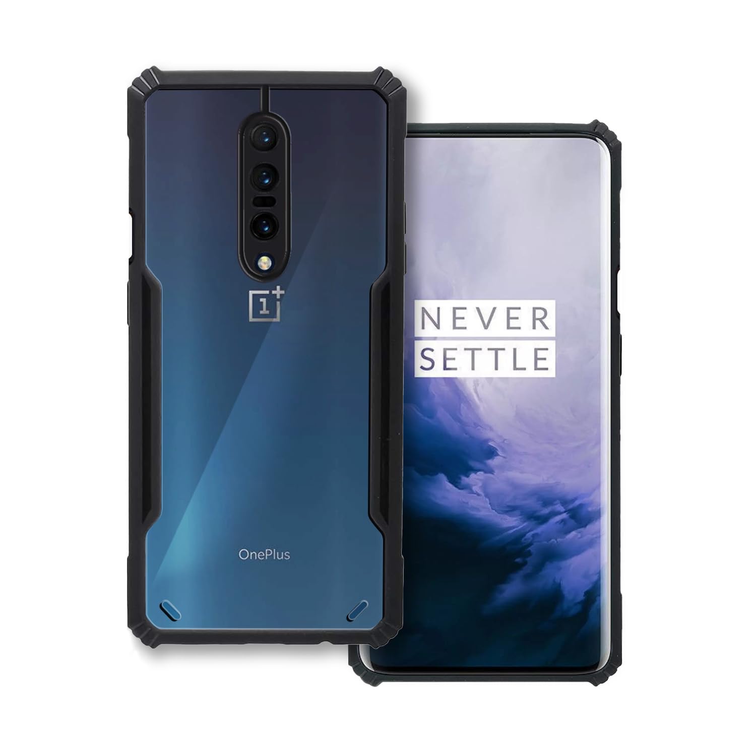 Plus 360 Degree Protection Black Border Back Cover for OnePlus 7